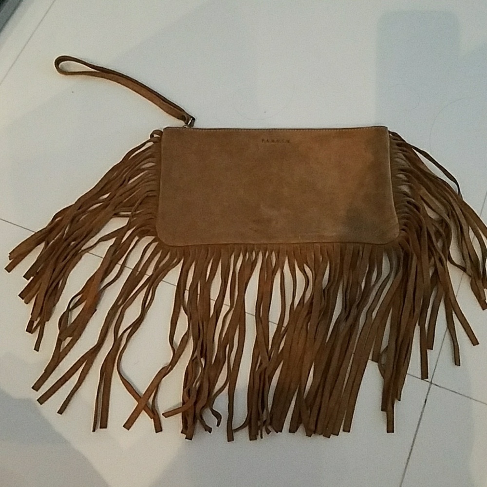 P.A.R.O.S.H.  Suede fringe purse.